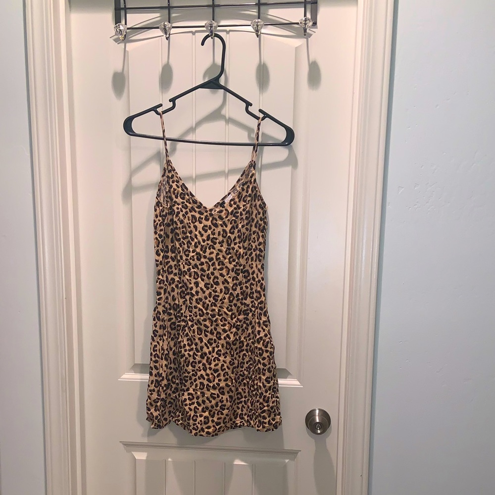 Divided leopard slip dress, size 2